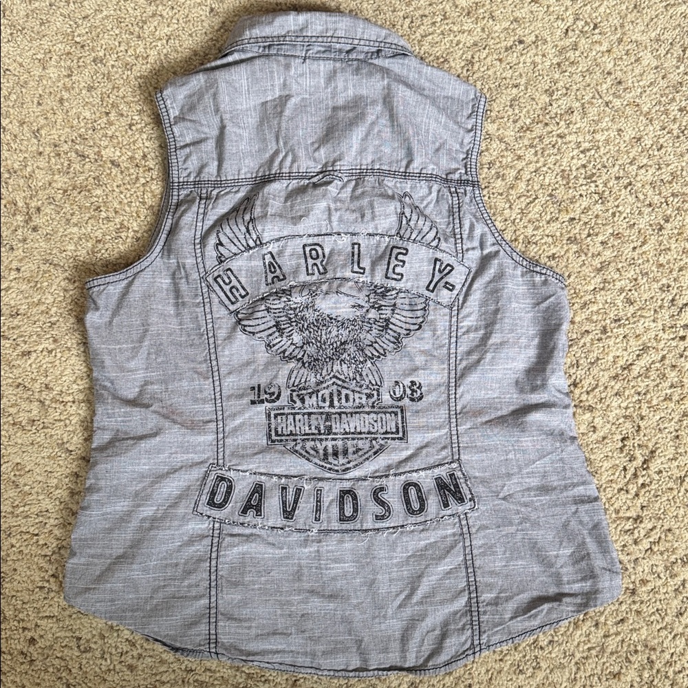 Harley-Davidson Gray Sleeveless Top